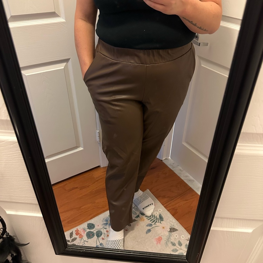 Lush Brown Faux Leather Skirt